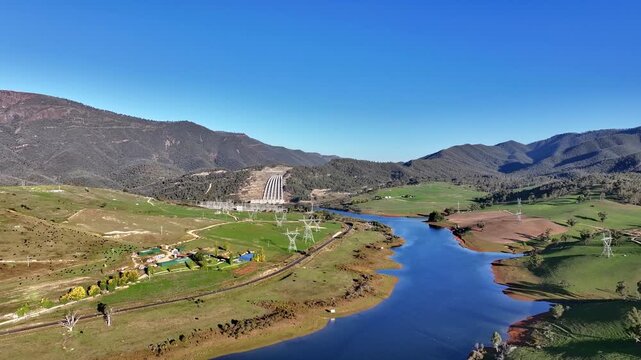 Spectacular aerial footage of Tumut 3 Power Station NSW Australia