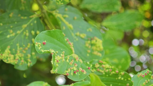 Rangoon Creeper Leaves Infected by Eriophyid Mites.