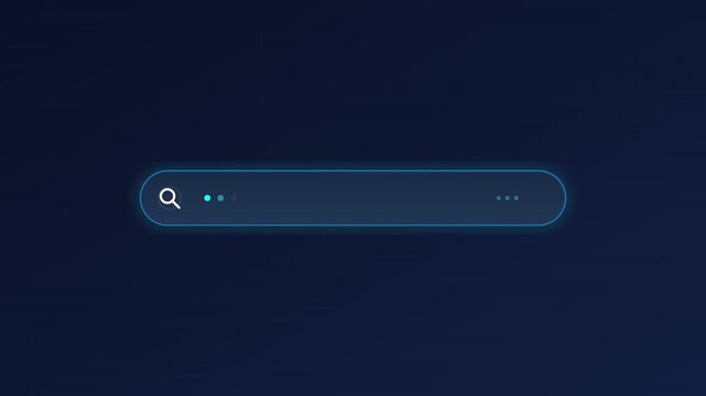 Search bar typing animation with modern interface interaction and digital browsing concept visualization design presentation.