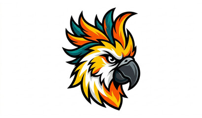 Cockatoo bird mascot head esports logo vector illustration isolated white background © MDSAKIB