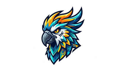 Tropical cockatoo bird head mascot vector graphic illustration isolated white background © MDSAKIB
