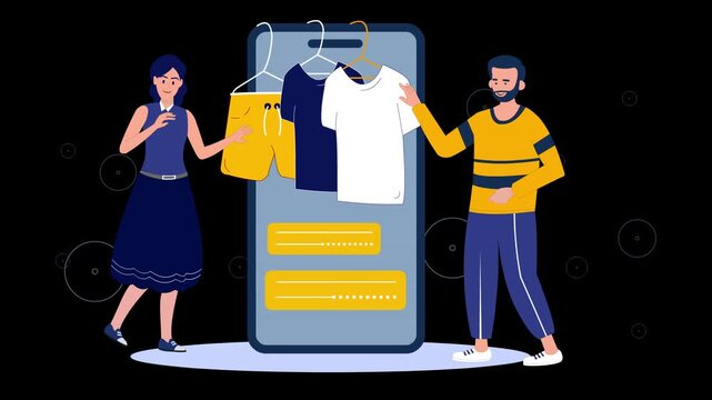 Online Shopping Concept Animation With Alpha