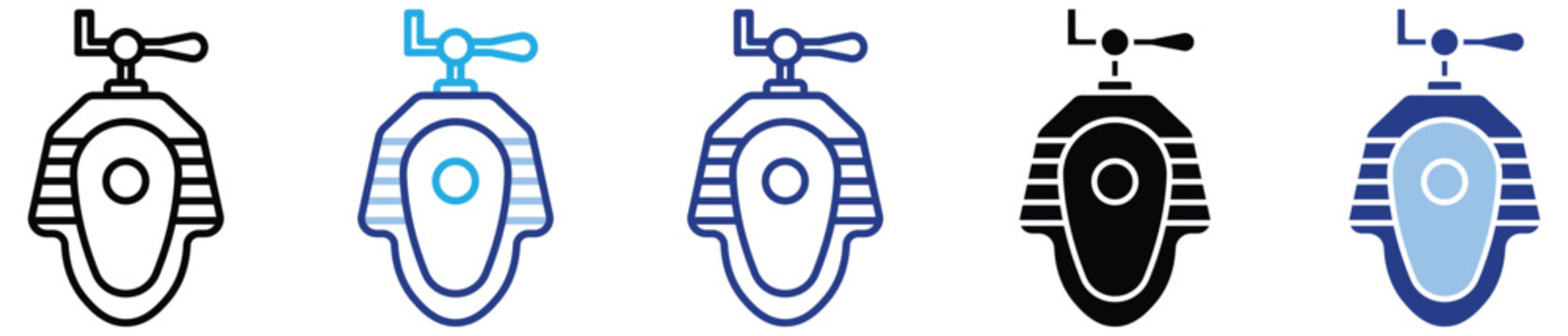 Squat Toilet icon set multiple style collection