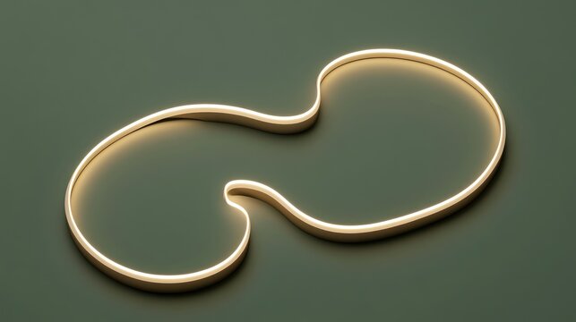 Abstract glowing infinity loop shape with smooth curves