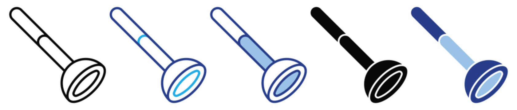 Plunger icon set multiple style collection