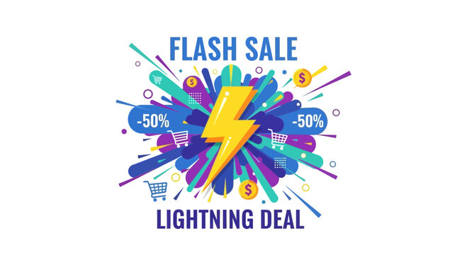 Flash Sale Lightning Deal - 50% Off Sale Explosion