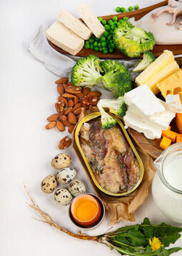 Products containing vitamin D.