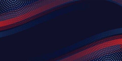 Fototapeta premium Blue red abstract background with shiny red lines on dark blue background
