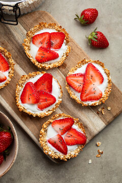tartelettes avoine fraise et yaourt sain fait maison