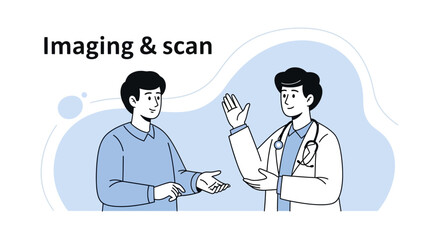 Fototapeta premium Doctor consulting patient about medical imaging and scan results