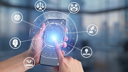 Fototapeta premium AI is transforming society, raising important ethics questions. Ethics in AI design ensures fairness. AI ethics promote responsible decisions. Balancing AI power with strong ethics is essential. Spire