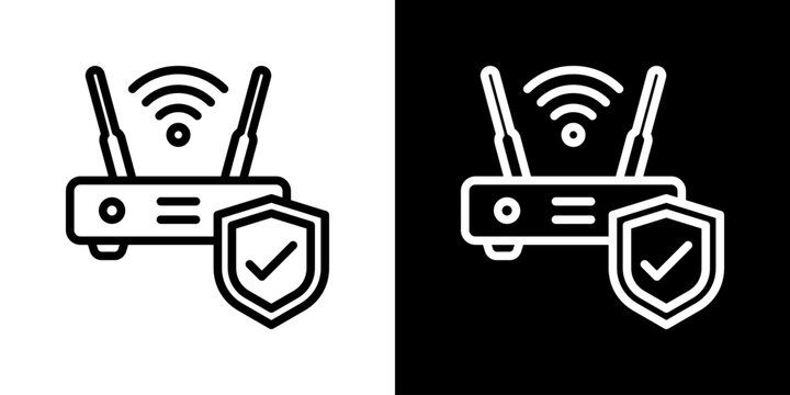 Access Point Icon Set Vector Collection Isolated In Black And White