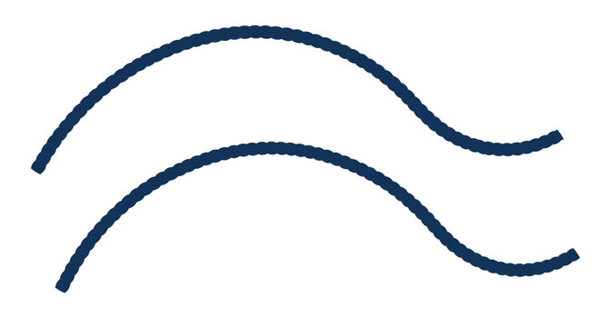 Two blue wavy lines on white background, abstract, graphic design element