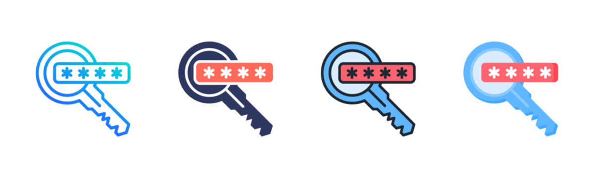 Password Icon Set Multiple Style Collection