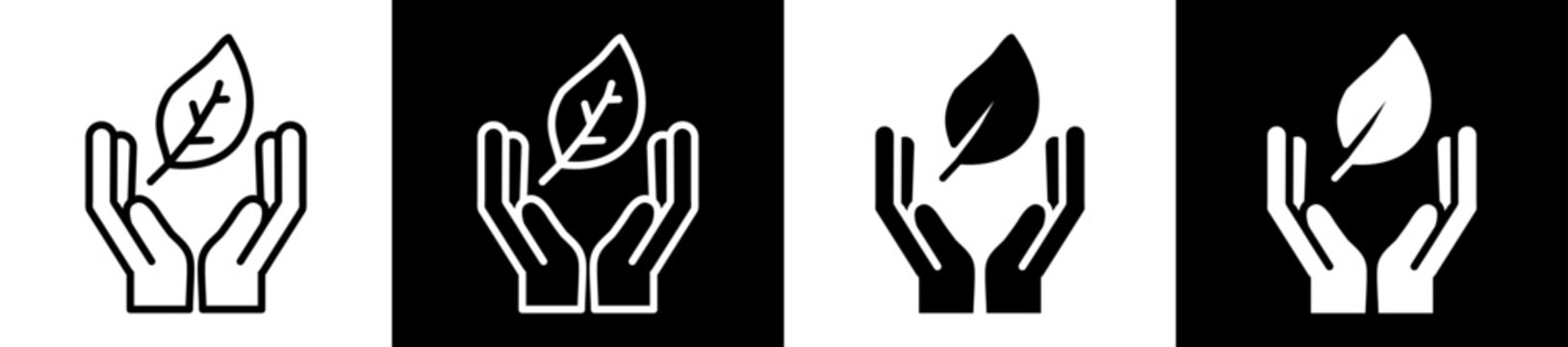 Save Forest Icon Black And White Vector Illustration.