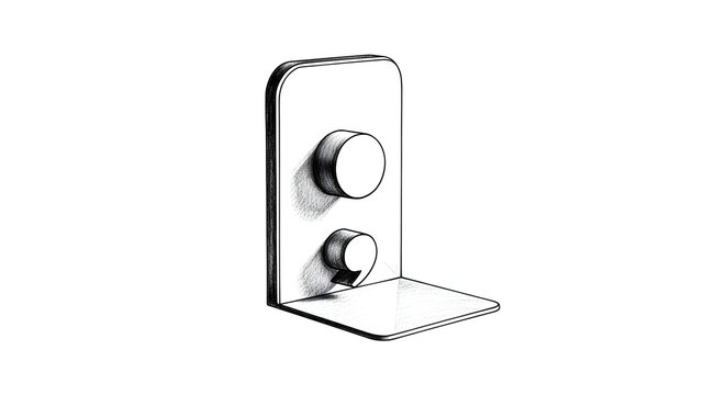 Sturdy Metal Angle Bracket with Adjustable Knobs Isolated.
