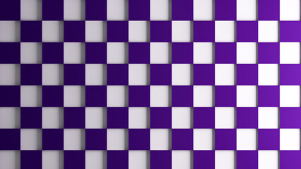Fototapeta premium 3D violet and white checkered pattern board, pattern background