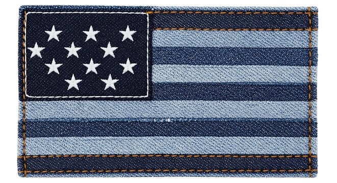 Denim american independence day flag stars and stripes textile patch for patriotic decor