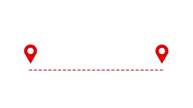Distance from one place to another is one kilometer. location icon in 4k animation with alpha channel location icon animation on transparent background  