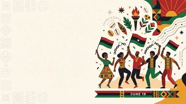 Minimalist Juneteenth Celebration Banner Template Background