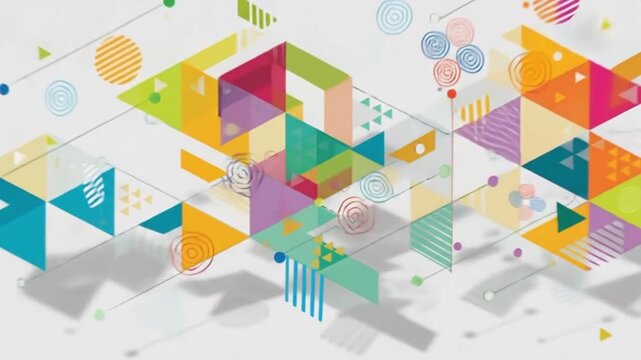 A modern motion graphics animation with an abstract and futuristic concept and an isometric perspective.