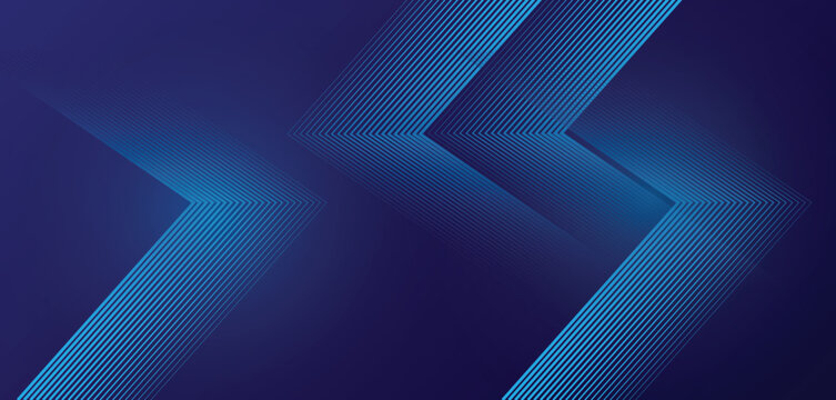 Dynamic blue arrow lines on dark background representing speed and forward motion for technology concept.