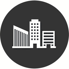 Fototapeta premium Modern City Skyline with Three Stylized Skyscrapers Illustration
