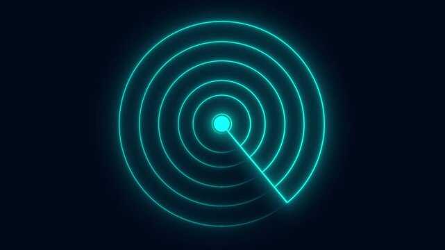 Radar point to detect enemy position, Technology Hud radar screen on Dark Background with Alpha Matte