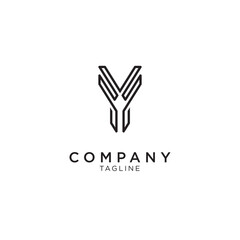 Obraz premium Creative letter Y logo design vector. Letter Y logo design template. Monogram Y logo icon