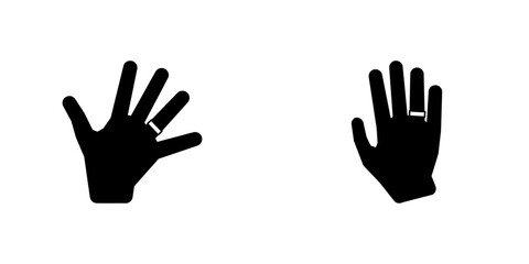 Obraz premium black hand vector set icons collection