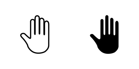 Obraz premium black hand vector set icons collection