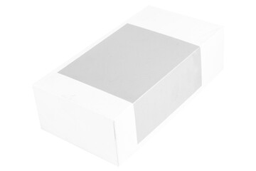 Naklejka premium mockup paper box color white isolated on white background