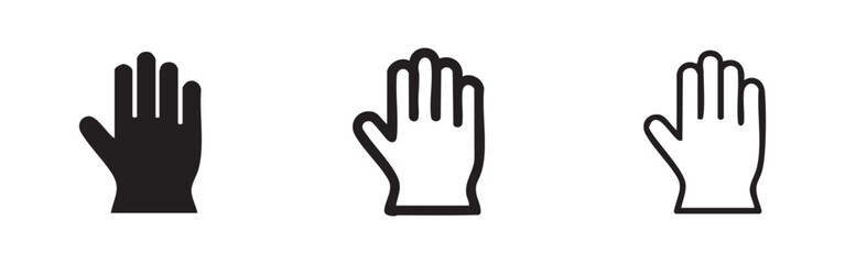 Fototapeta premium Hand and Glove Icon Set for Protection Safety and Hygiene