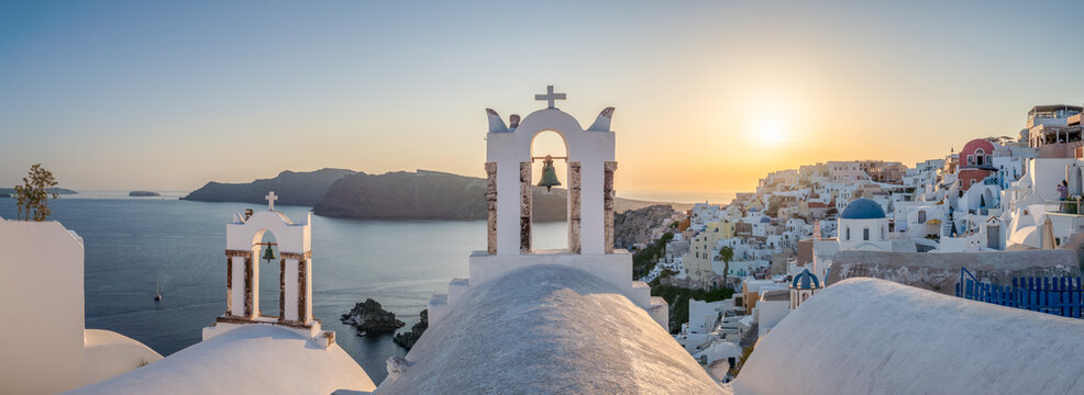 Oia sunset panorama, Santorini, Greece