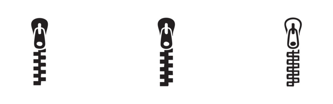 Clothing Zipper Icons for Textile and Apparel Design