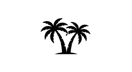 Obraz premium A vector illustration of two black palm trees standing on a white background