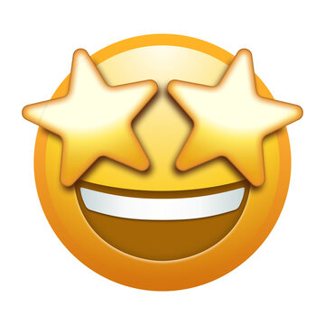 Starstruck emoji illustration, transparent background.