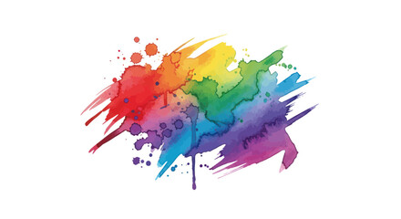 Vibrant Rainbow Paint Splatter Brush Stroke © Apel