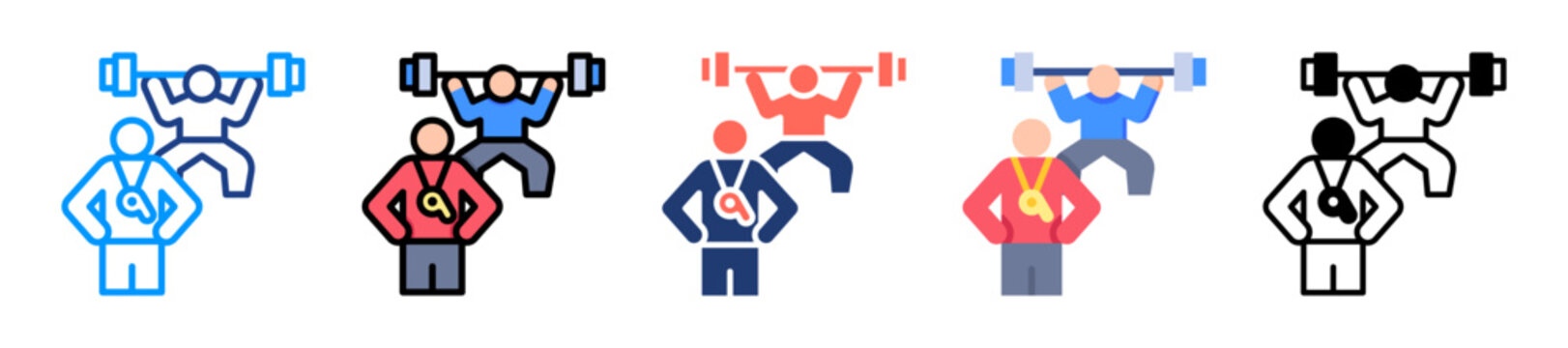 Personal Trainer Icon Sheet Multiple Style Collection 