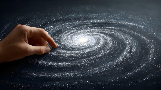 Chalkboard drawing of a solar system galaxy with stars, planets and orbits. Retro style science astronomy education background.
