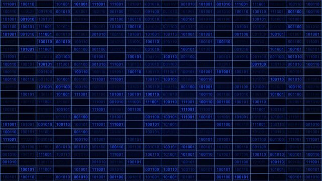 Binary Data Blocks Blue Track Video Animated Background