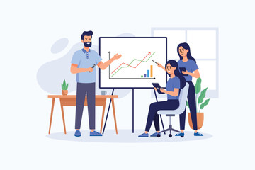 Fototapeta premium Team Analyzing Digital Marketing Data