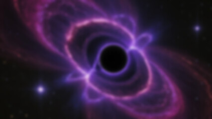Obraz premium Blurred Abstract Purple Virus Cell or Black Hole in Space