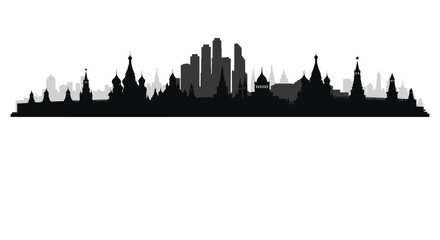 Moscow Cityscape Silhouette Skyline - Russia Landmarks © Vania
