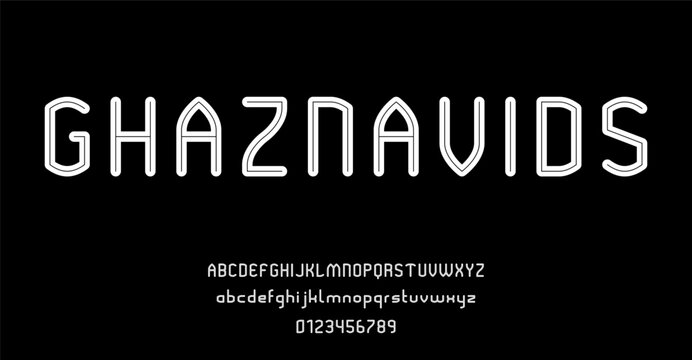 Set of alphabets font letters and numbers modern abstract design vector illustration