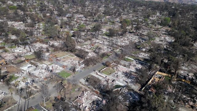 Wildfire Damage in Altadena California Drone Aerial View
