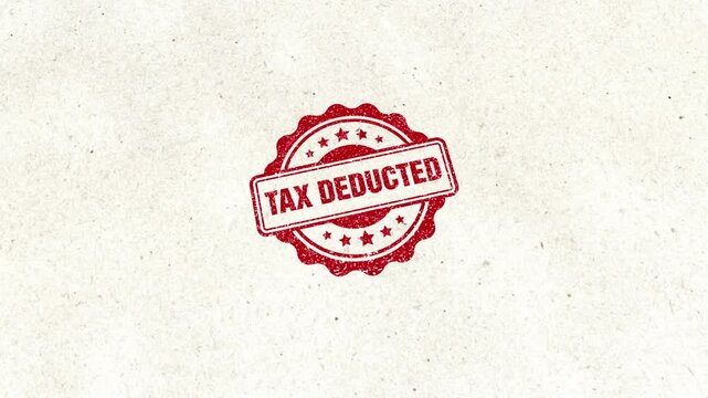 Tax Deducted Wooden Rubber Stamp Seal Animation