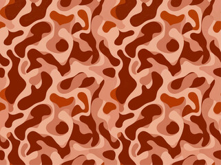 Obraz premium Terracotta desert camo seamless pattern, liquid contour style, rust and brown, canyon concept.