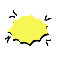 Fototapeta premium Hand Drawn Comic Blast Yellow Speech Bubble Pop Art Illustration