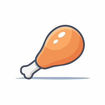 Cartoon Chicken Leg Icon